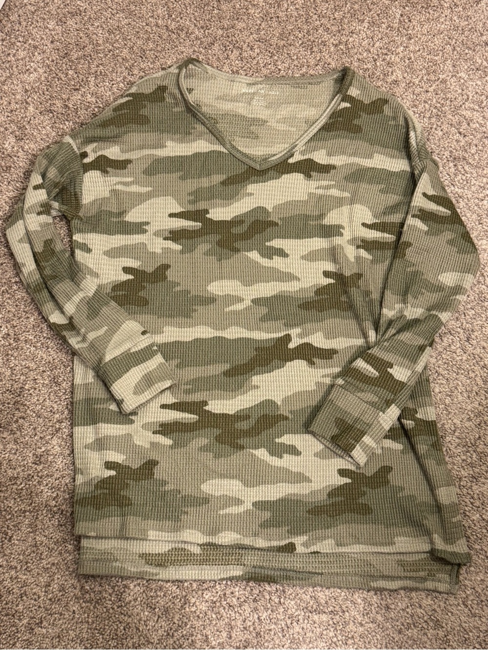 Women’s Camo Long Sleeve V-Neck Top